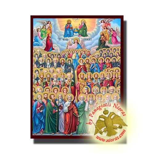 Holy Wooden Icon of All Saints Classic Style